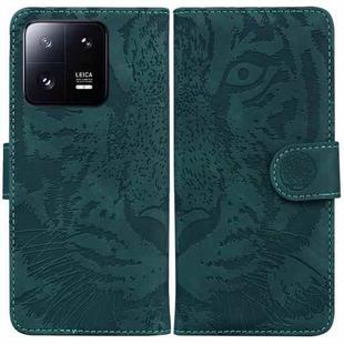 For Xiaomi 13 Pro Tiger Embossing Pattern Leather Phone Case(Green)