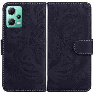 For Xiaomi Redmi Note 12 5G Tiger Embossing Pattern Leather Phone Case(Black)