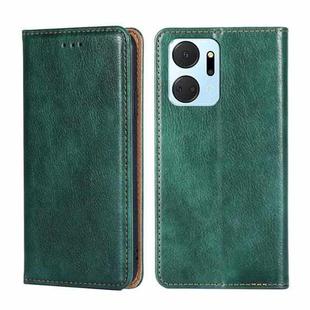 For Honor X7A Gloss Oil Solid Color Magnetic Leather Phone Case(Green)