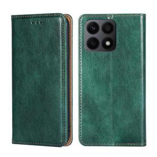 For Honor X8A Gloss Oil Solid Color Magnetic Leather Phone Case(Green)
