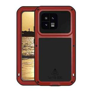 For Xiaomi 13 LOVE MEI Metal Shockproof Life Waterproof Dustproof Phone Case(Red)
