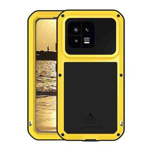 For Xiaomi 13 LOVE MEI Metal Shockproof Life Waterproof Dustproof Phone Case(Yellow)