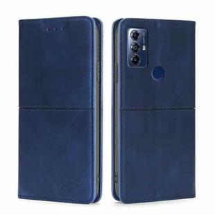 For Motorola Moto G Play 2023 Cow Texture Magnetic Horizontal Flip Leather Phone Case(Dark Blue)