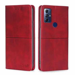 For Motorola Moto G Play 2023 Cow Texture Magnetic Horizontal Flip Leather Phone Case(Red)