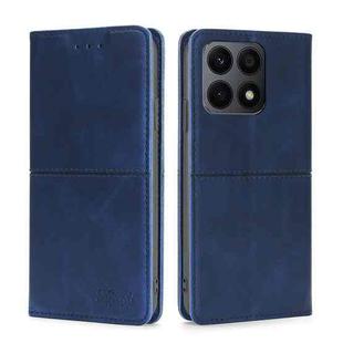 For Honor X8A Cow Texture Magnetic Horizontal Flip Leather Phone Case(Dark Blue)