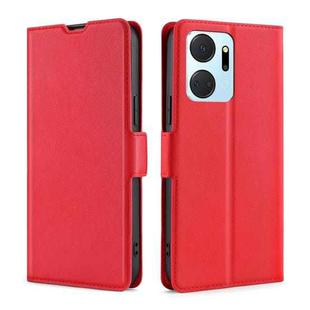 For Honor X7A Ultra-thin Voltage Side Buckle Horizontal Flip Leather Phone Case(Red)