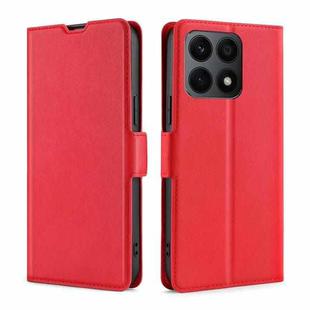 For Honor X8A Ultra-thin Voltage Side Buckle Horizontal Flip Leather Phone Case(Red)
