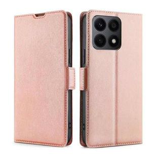 For Honor X8A Ultra-thin Voltage Side Buckle Horizontal Flip Leather Phone Case(Rose Gold)