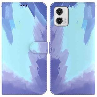 For Motorola Moto G73 Watercolor Pattern Flip Leather Phone Case(Winter Snow)