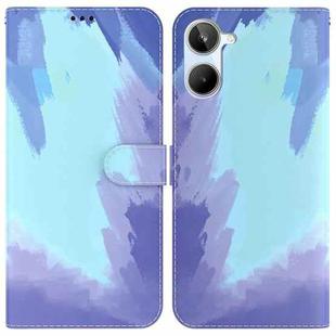 For Realme 10 4G Watercolor Pattern Flip Leather Phone Case(Winter Snow)
