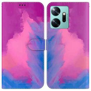 For Infinix Zero 20 Watercolor Pattern Flip Leather Phone Case(Purple Red)