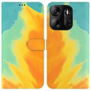 For Tecno Spark Go 2023 / Pop 7 Pro Watercolor Pattern Flip Leather Phone Case(Autumn Leaf)