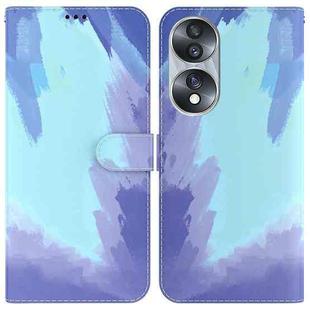 For Honor 70 Watercolor Pattern Flip Leather Phone Case(Winter Snow)