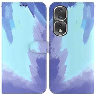 For Honor 80 Pro Watercolor Pattern Flip Leather Phone Case(Winter Snow)