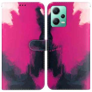 For Xiaomi Redmi Note 12 5G Watercolor Pattern Flip Leather Phone Case(Berry)