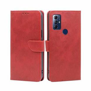 For Motorola Moto G Play 2023 Calf Texture Buckle Flip Leather Phone Case(Red)