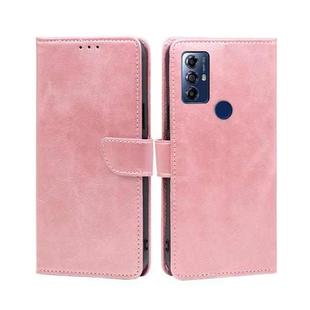 For Motorola Moto G Play 2023 Calf Texture Buckle Flip Leather Phone Case(Rose Gold)