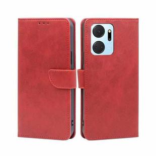 For Honor X7A Calf Texture Buckle Flip Leather Phone Case(Red)