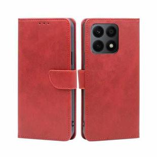 For Honor X8A Calf Texture Buckle Flip Leather Phone Case(Red)