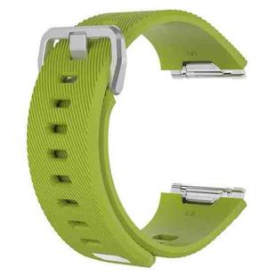 For Fitbit Ionic Twill Texture Silicone  Watch Band with Buckle, Size:S(Lime Green)
