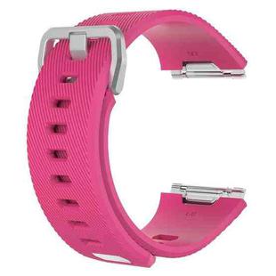 For Fitbit Ionic Twill Texture Silicone  Watch Band with Buckle, Size:S(Peach Red)