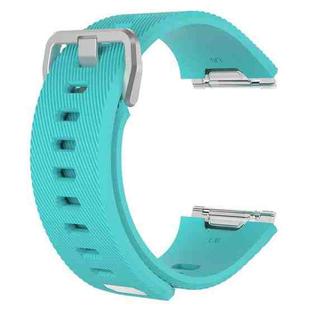 For Fitbit Ionic Twill Texture Silicone  Watch Band with Buckle, Size:L(Mint Green)