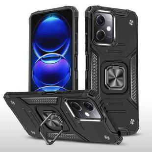 For Xiaomi Redmi Note 12 Magnetic Armor Shockproof TPU + PC Phone Case with Metal Ring Holder(Black)