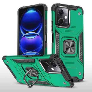 For Xiaomi Redmi Note 12 Magnetic Armor Shockproof TPU + PC Phone Case with Metal Ring Holder(Dark Green)