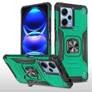 For Xiaomi Redmi Note 12 Pro+ Magnetic Armor Shockproof TPU + PC Phone Case with Metal Ring Holder(Dark Green)