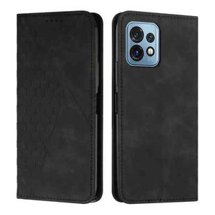 For Motorola Moto X40/X40 Pro/Edge+ 2023 Diamond Pattern Splicing Skin Feel Magnetic Phone Case(Black)