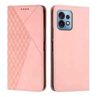 For Motorola Moto X40/X40 Pro/Edge+ 2023 Diamond Pattern Splicing Skin Feel Magnetic Phone Case(Rose Gold)