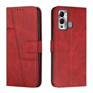 For Infinix Hot 20 Play Stitching Calf Texture Buckle Leather Phone Case(Red)
