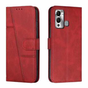 For Infinix Hot 20i Stitching Calf Texture Buckle Leather Phone Case(Red)