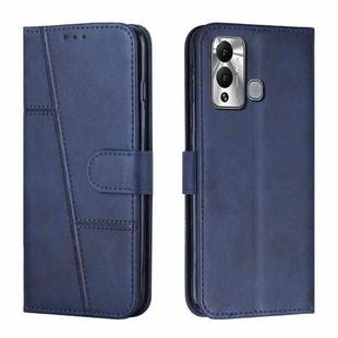 For Infinix Hot 20i Stitching Calf Texture Buckle Leather Phone Case(Blue)