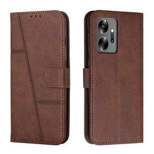 For Infinix Zero 20 Stitching Calf Texture Buckle Leather Phone Case(Brown)