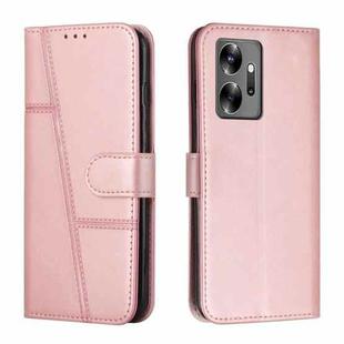 For Infinix Zero 20 Stitching Calf Texture Buckle Leather Phone Case(Rose Gold)