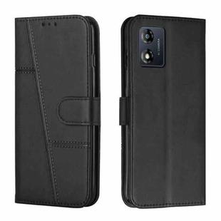 For Motorola Moto E13 Stitching Calf Texture Buckle Leather Phone Case(Black)