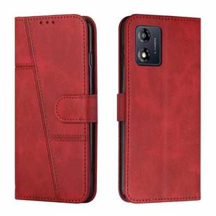 For Motorola Moto E13 Stitching Calf Texture Buckle Leather Phone Case(Red)