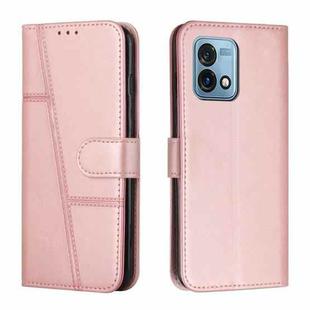 For Motorola Moto G Stylus 5G 2023 Stitching Calf Texture Buckle Leather Phone Case(Rose Gold)