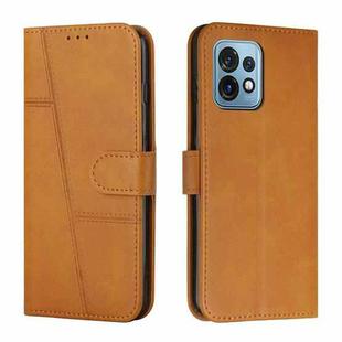 For Motorola Moto X40/X40 Pro/Edge+ 2023 Stitching Calf Texture Buckle Leather Phone Case(Yellow)