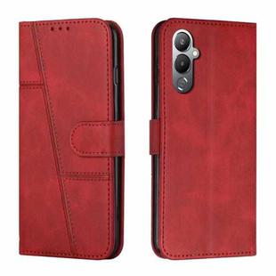 For Tecno Pova 4 Stitching Calf Texture Buckle Leather Phone Case(Red)