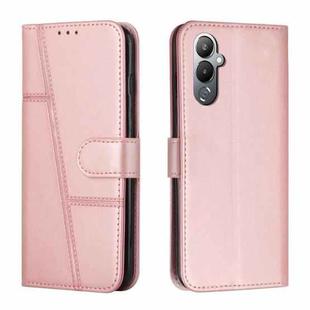 For Tecno Pova 4 Stitching Calf Texture Buckle Leather Phone Case(Rose Gold)