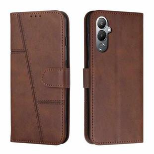 For Tecno Pova 4 Pro Stitching Calf Texture Buckle Leather Phone Case(Brown)