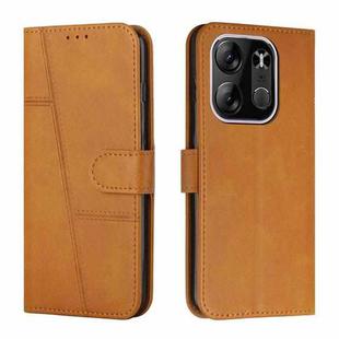 For Tecno Spark Go 2023 Stitching Calf Texture Buckle Leather Phone Case(Yellow)