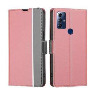 For Motorola Moto G Play 2023 Twill Texture Side Buckle Leather Phone Case(Pink)