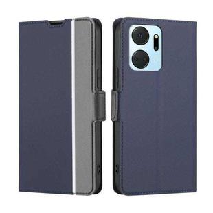 For Honor X7A Twill Texture Side Buckle Leather Phone Case(Blue)