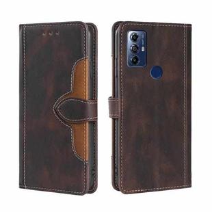 For Motorola Moto G Play 2023 Skin Feel Magnetic Buckle Leather Phone Case(Brown)