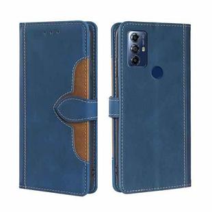 For Motorola Moto G Play 2023 Skin Feel Magnetic Buckle Leather Phone Case(Blue)