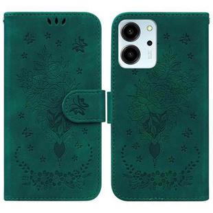 For Honor 80 SE Butterfly Rose Embossed Leather Phone Case(Green)