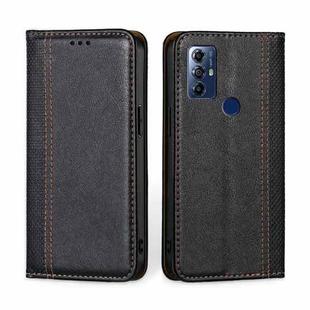 For Motorola Moto G Play 2023 Grid Texture Magnetic Flip Leather Phone Case(Black)